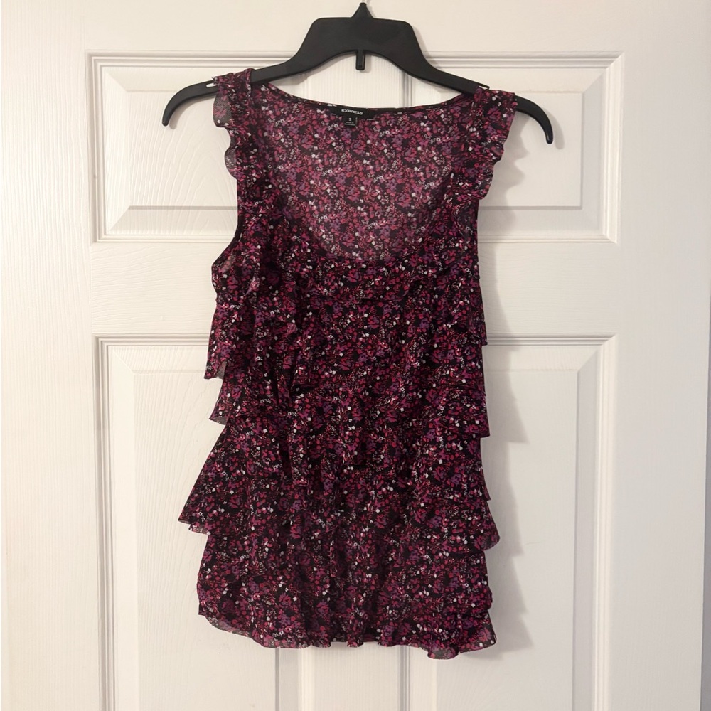 Express Vibrant Pink and Purple Sleeveless Top